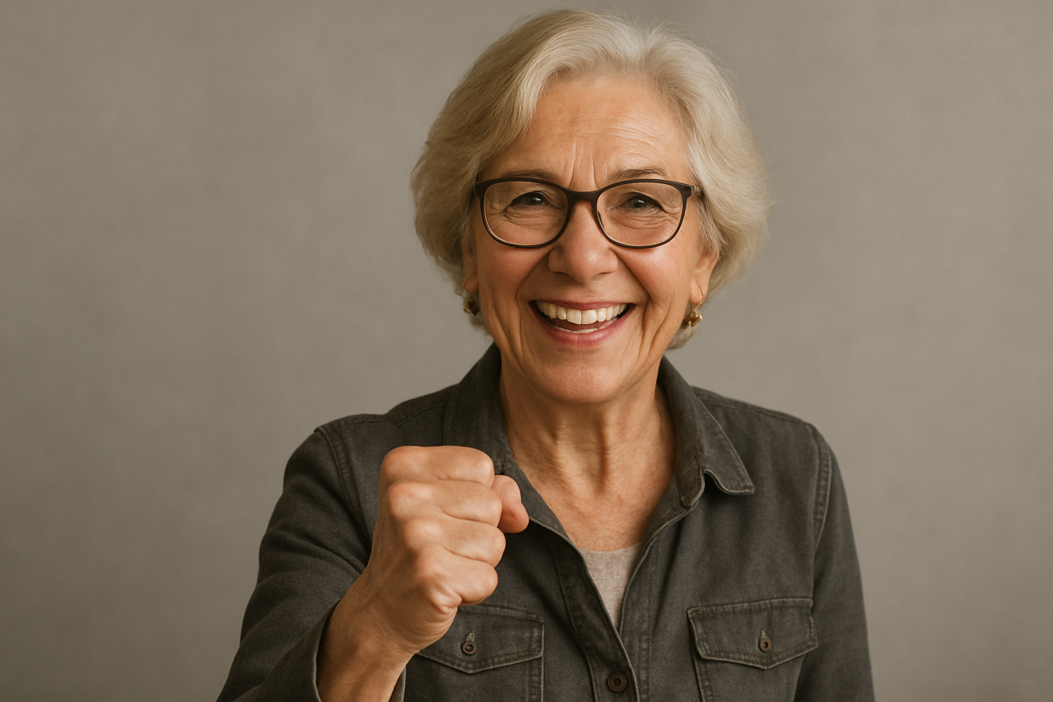 Woman taking confident action