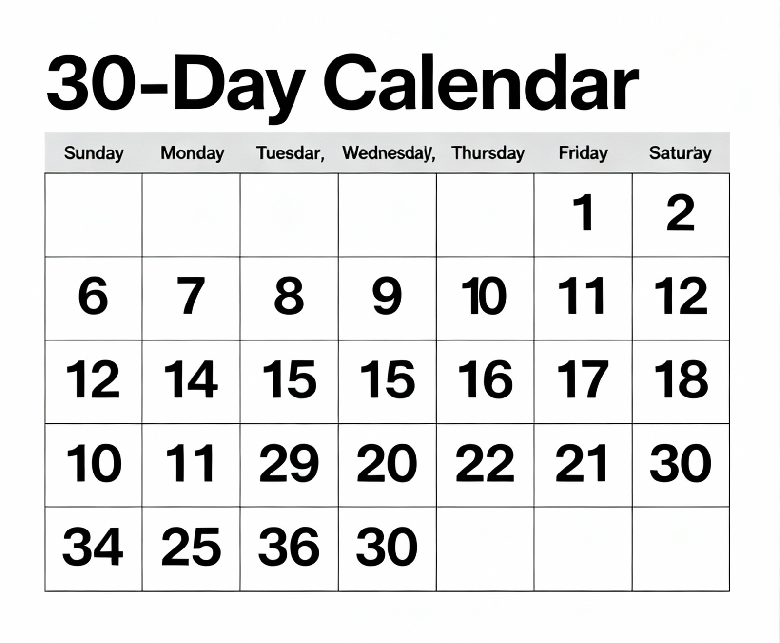 30-day plan
